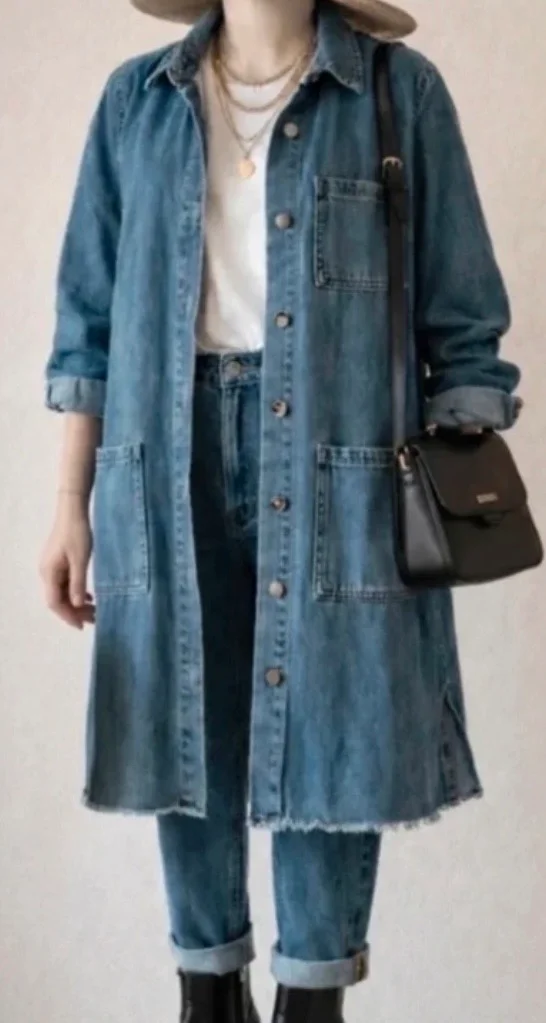 🔥-20%🔥 Sur chemise /Robe en jean Mango Taille S – Style casual tendance – photo 2